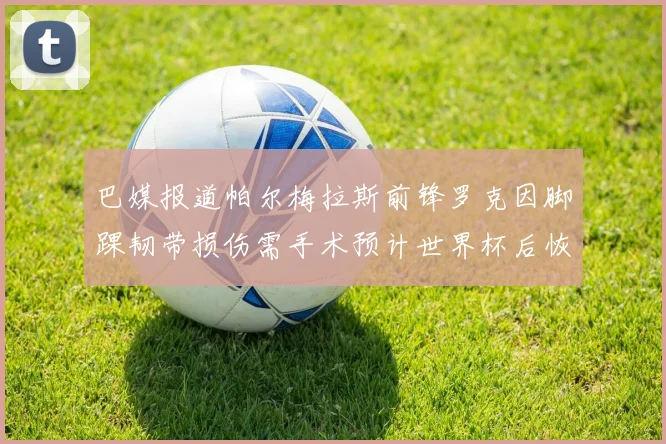 巴媒报道帕尔梅拉斯前锋罗克因脚踝韧带损伤需手术预计世界杯后恢复